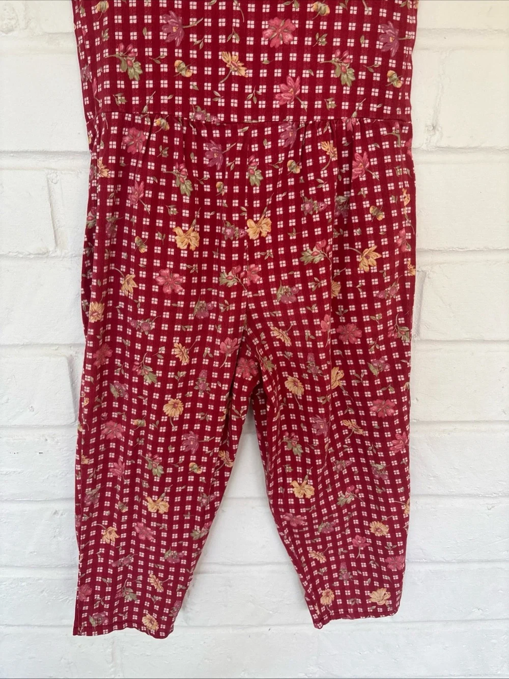 Laura Ashley Red Raspberry Floral Cotton Romper Jumpsuit Size 5T